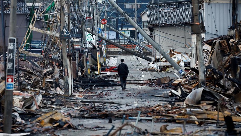 Potret Terbaru Jepun Porak-poranda akibat Gempa Dahsyat